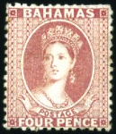 Stamp of Bahamas COLLECTIONS: 1863-80 Mint selection with 1863-77 C