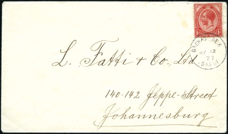 Stamp of Basutoland 1927 (May 12) Envelope with the only recorded exam