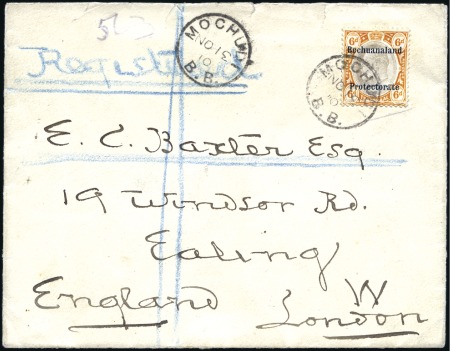 Stamp of Bechuanaland » British Bechuanaland 1910 (Nov 31) Envelope sent registered from Mochud