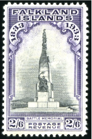 Stamp of Falkland Islands 1933 Centenary 2s6d black & violet, mint, very fin