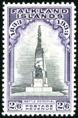 Stamp of Falkland Islands 1933 Centenary 2s6d black & violet, mint, very fin