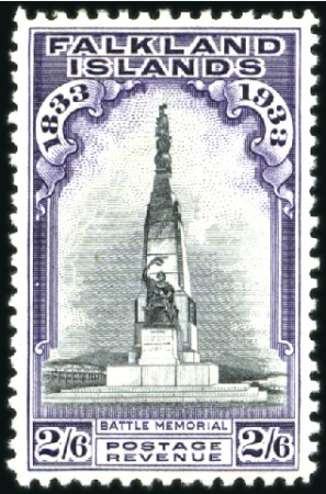 Stamp of Falkland Islands 1933 Centenary 2s6d black & violet, mint, very fin