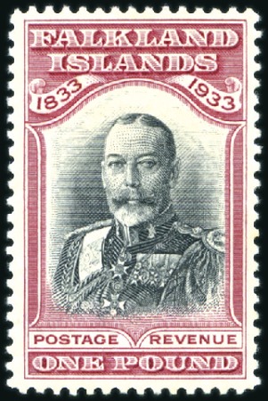 Stamp of Falkland Islands 1933 Centenary £1 black & carmine, mint, very fine