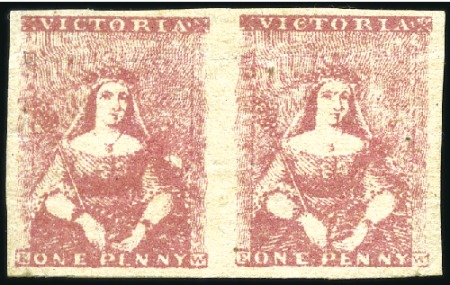 Stamp of Australia » Victoria 1854-57 Campbell & Fergusson 1d pink mint og pair