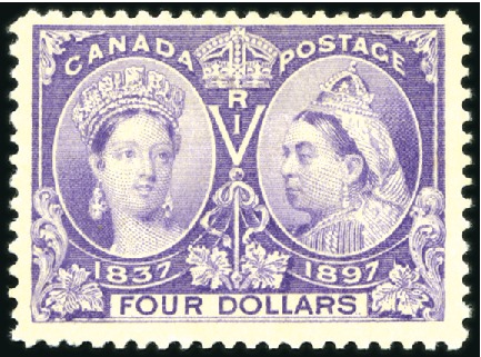 Stamp of Canada 1897 Jubilee $4 violet mint, very fine (SG £1'400)