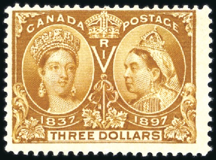 Stamp of Canada 1897 Jubilee $3 bistre mint, very fine (SG £1'500)