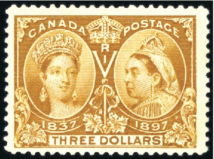 Stamp of Canada 1897 Jubilee $3 bistre mint, very fine (SG £1'500)