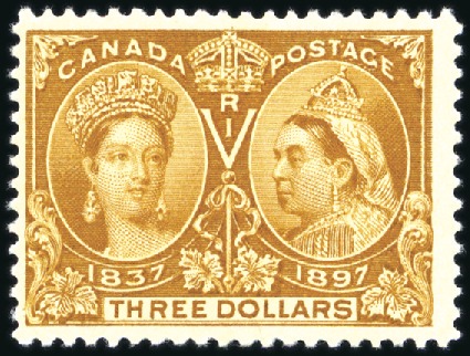 Stamp of Canada 1897 Jubilee $3 bistre mint, very fine (SG £1'500)