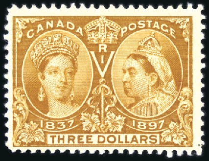 Stamp of Canada 1897 Jubilee $3 bistre mint, very fine (SG £1'500)