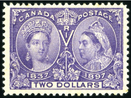 Stamp of Canada 1897 Jubilee $2 deep violet mint, very fine (SG £1