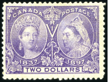Stamp of Canada 1897 Jubilee $2 deep violet, mint, hinge thin, fin