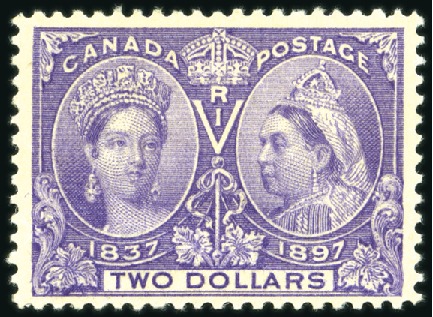 Stamp of Canada 1897 Jubilee $2 deep violet mint, slight gum distu