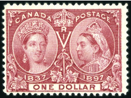 Stamp of Canada 1897 Jubilee $1 lake mint, very fine (SG £550)