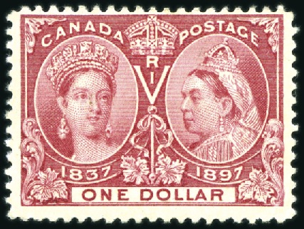 Stamp of Canada 1897 Jubilee $1 lake mint, fine (SG £550)