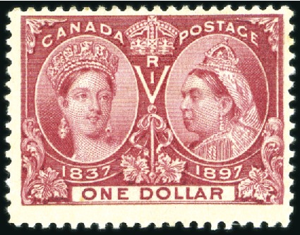 Stamp of Canada 1897 Jubilee $1 lake mint, fine (SG £550)