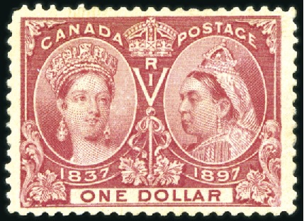 Stamp of Canada 1897 Jubilee $1 lake mint, fine (SG £550)
