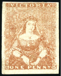 Stamp of Australia » Victoria 1854 (Feb-Jun) Campbell 1d orange-red unused with