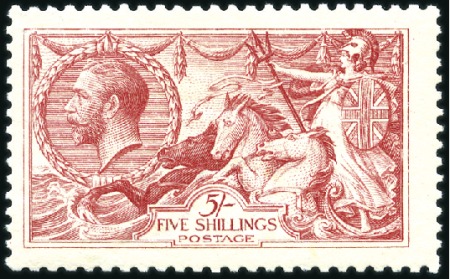 Stamp of Great Britain » King George V 1913 Waterlow 5s rose-carmine mint, fine (SG £625)