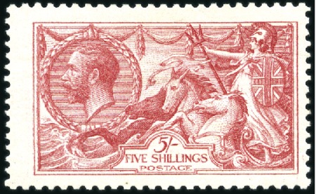Stamp of Great Britain » King George V 1913 Waterlow 5s rose-carmine mint, usual rough pe