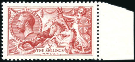 Stamp of Great Britain » King George V 1918-19 Bradbury 5s rose-carmine mint right margin