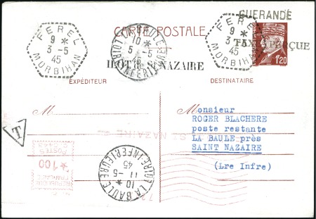 Stamp of France 1945 Poche de St Nazaire, Lot de 19 lettres et feu