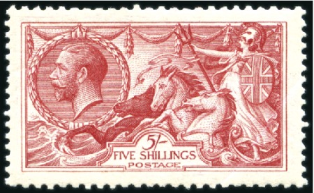 Stamp of Great Britain » King George V 1913 Waterlow 5s rose-carmine mint, corner crease 