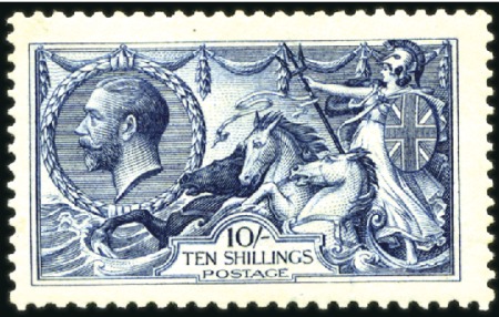 Stamp of Great Britain » King George V 1913 Waterlow 10s indigo-blue mint, very fine and 