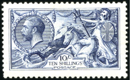 Stamp of Great Britain » King George V 1913 Waterlow 10s indigo-blue mint, fine and scarc