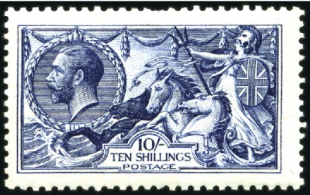 Stamp of Great Britain » King George V 1913 Waterlow 10s indigo-blue mint, usual rough pe