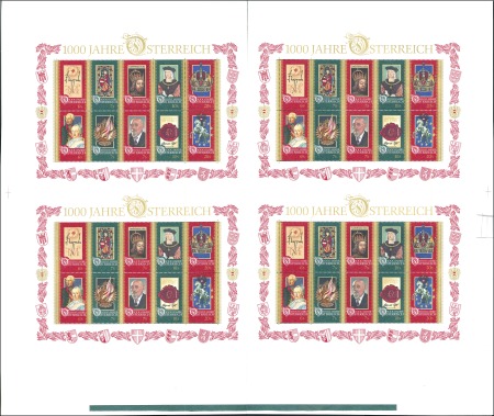 Stamp of Austria » 2nd. Republic 1996 1000 years of Austria miniature sheet  in com