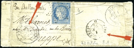 Stamp of France » Guerre de 1870-1871 1870-71, Neuf ballons montés dont le Montgolfier, 