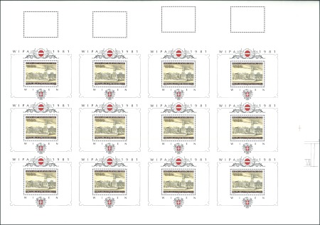 Stamp of Austria » 2nd. Republic 1981 WIPA81 miniature sheet in complete uncut prin
