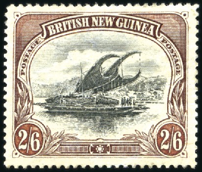 Stamp of Papua 1901-05 Lakatoi 2s6d black and brown, mint, gum re