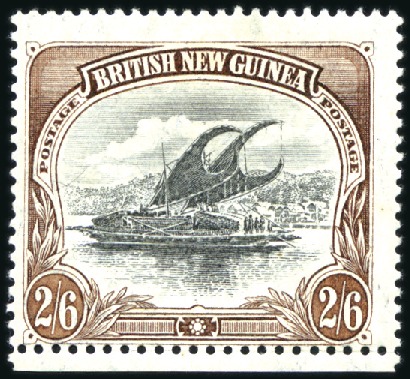 Stamp of Papua 1901-05 Lakatoi 2s6d black and brown, mint, fine &