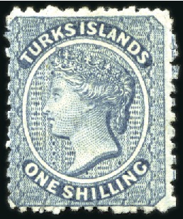Stamp of Turks and Caicos Islands 1867-1881 1s pale-blue, 1d surcharged black 1/2d i