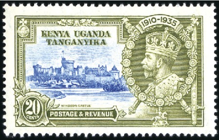 Stamp of Kenya, Uganda and Tanganyika » Kenya, Uganda and Tanganyika 1935 Silver Jubilee 20c light blue and olive-green