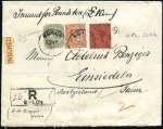 Stamp of India 1882-90 12a purple on red, used on five covers, in