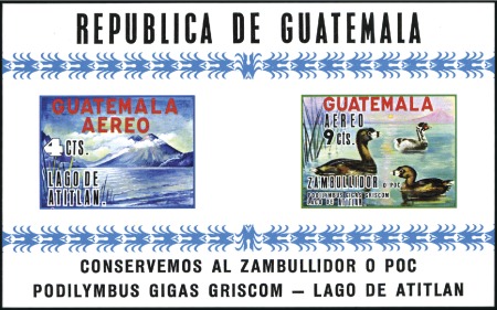 Stamp of Guatemala 1970 Conservation of Atitlan Grebes miniature shee