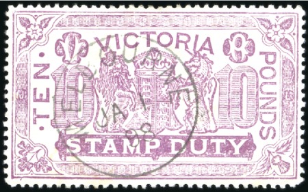 Stamp of Australia » Victoria 1884-96 "Stamp Duty" £1.10, £1.50, £2, 45s and £10
