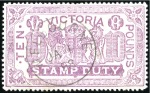 Stamp of Australia » Victoria 1884-96 "Stamp Duty" £1.10, £1.50, £2, 45s and £10