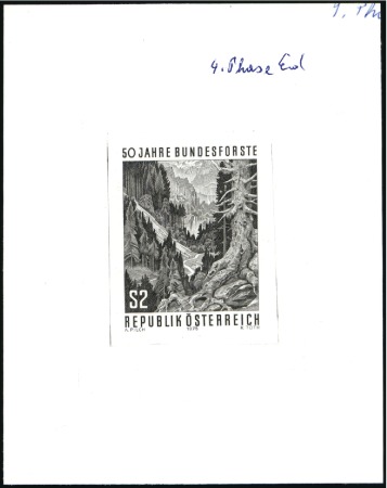 Stamp of Austria » 2nd. Republic 1975 National Forests 2s single die proofs in blac