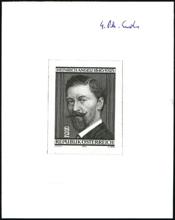 Stamp of Austria » 2nd. Republic 1975 Angeli single die proofs in black, showing th