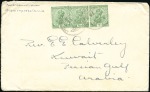 Stamp of Kuwait 1919 Incoming cover from Landour franked with thre