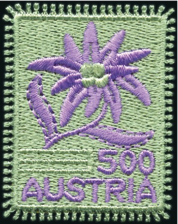 Stamp of Austria » 2nd. Republic 2005 Embroidered Edelweiss 3€75 green & white + UN