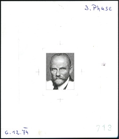 Stamp of Austria » 2nd. Republic 1976 Barany single 3s die proofs in black, showing