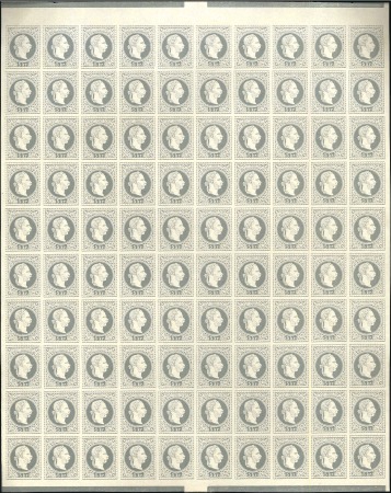 Stamp of Austria » 1867 Issue 1867 5kr complete proof sheet of 100 in violet gre