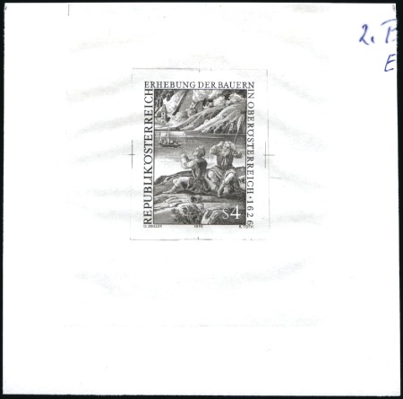 Stamp of Austria » 2nd. Republic 1976 Siege of Linz 4s single die proofs in black, 
