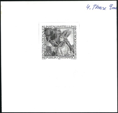 Stamp of Austria » 2nd. Republic 1976 St. Wolfgang 6s single die proofs in black, s