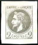 Stamp of France 2c Lauré, Lot de six pièces : Epreuve en noir sign