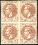 Stamp of France 2c Lauré, Lot de six pièces : Epreuve en noir sign